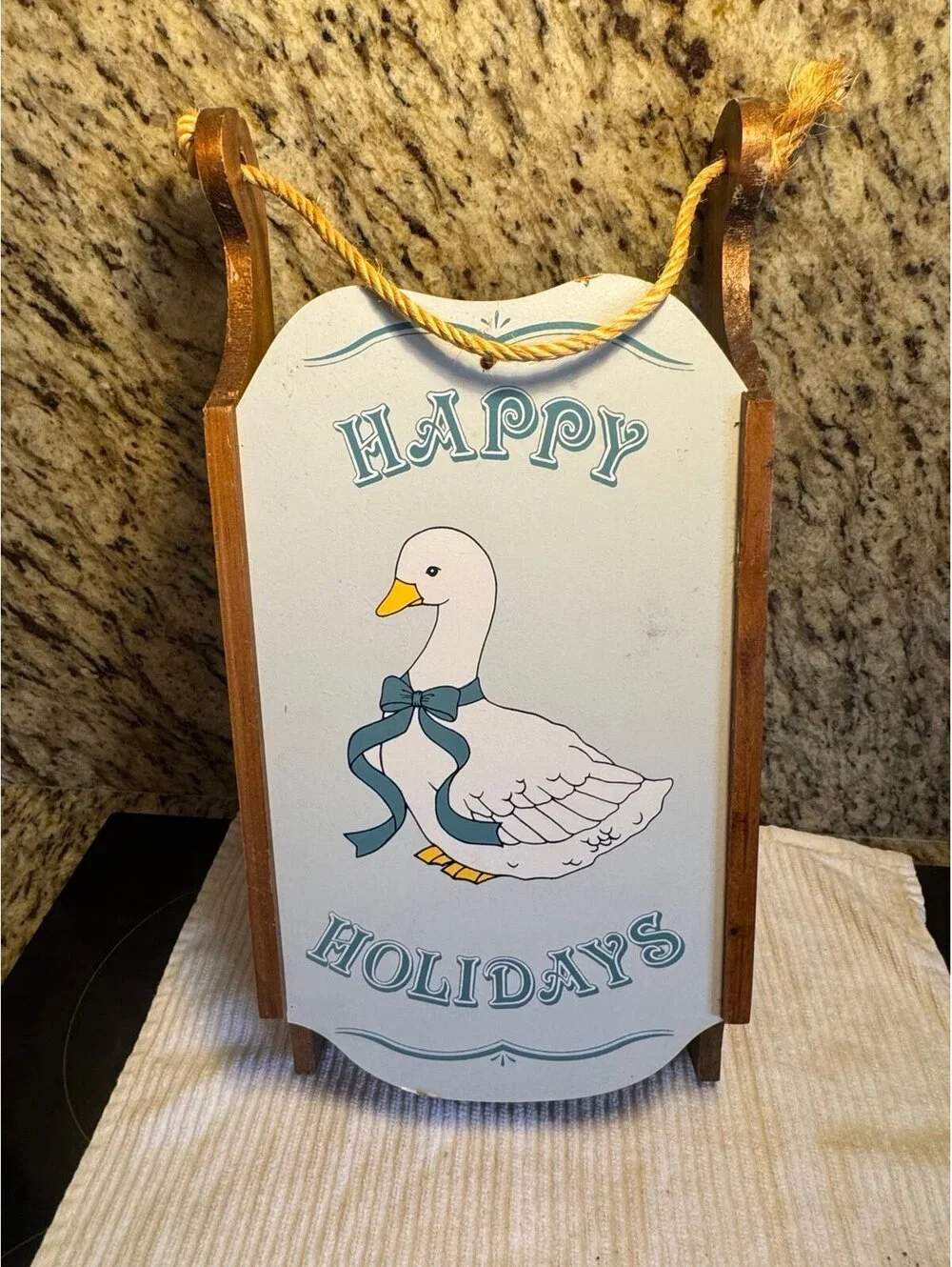 Happy Holidays Duck Hanging Shelf Sled